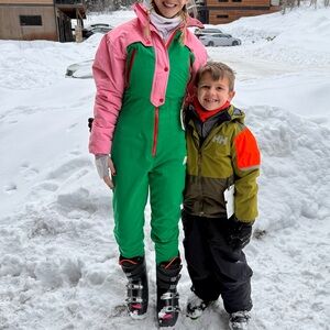 ASOS Pink and Green Ski Suit
